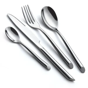 Wholesale Wedding Tableware Cutlery Spoon and Fork Set Gold 18/10 Stainless Steel Christmas Flatware Set