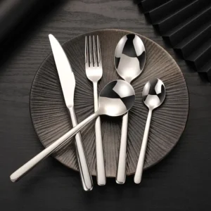 High Quality Stainless Steel Silverware Spoon Golden Flatware Sets Elegant Cutlery Set for Wedding